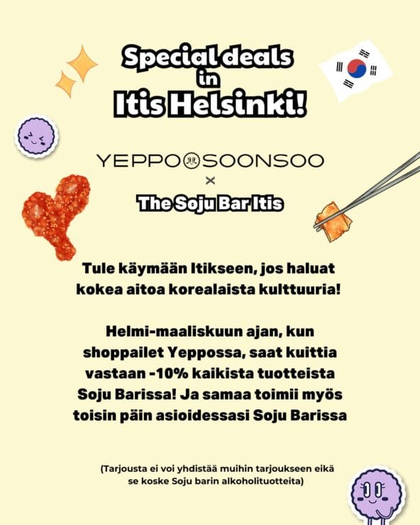 yeppo soonsoo tarjous alennus korealainen kulttuuri ruoka kosmetiikka ihonhoito